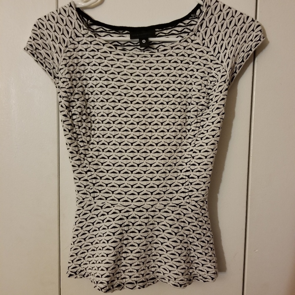 Black and White Peplum Blouse
